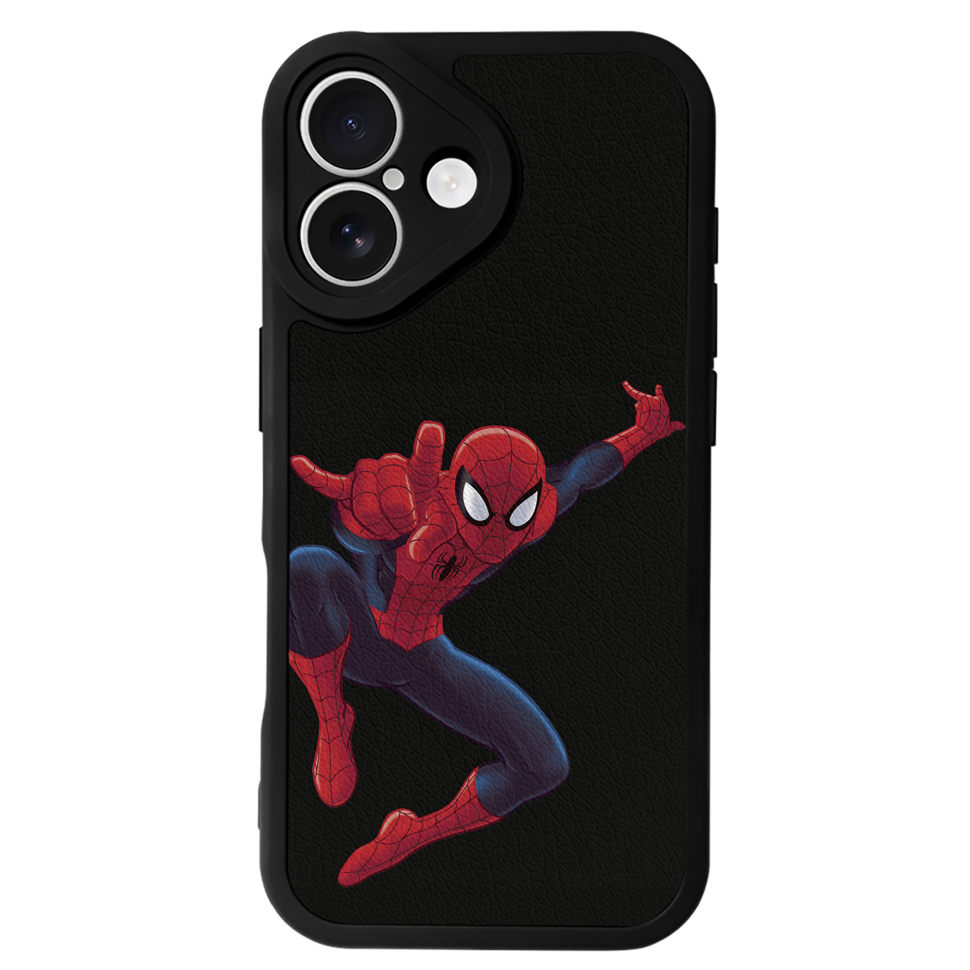 Spider Man スパイダーマン 【iPhone 16シリーズ対応】シリコンスマホケース（レザー調） 材質：シリコン